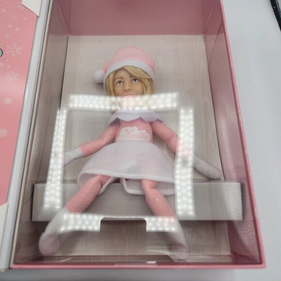 Martha Stewart 2025 Martha on The Mantel 10” Christmas Pink Plush Figurine Doll - Picture 5 of 5
